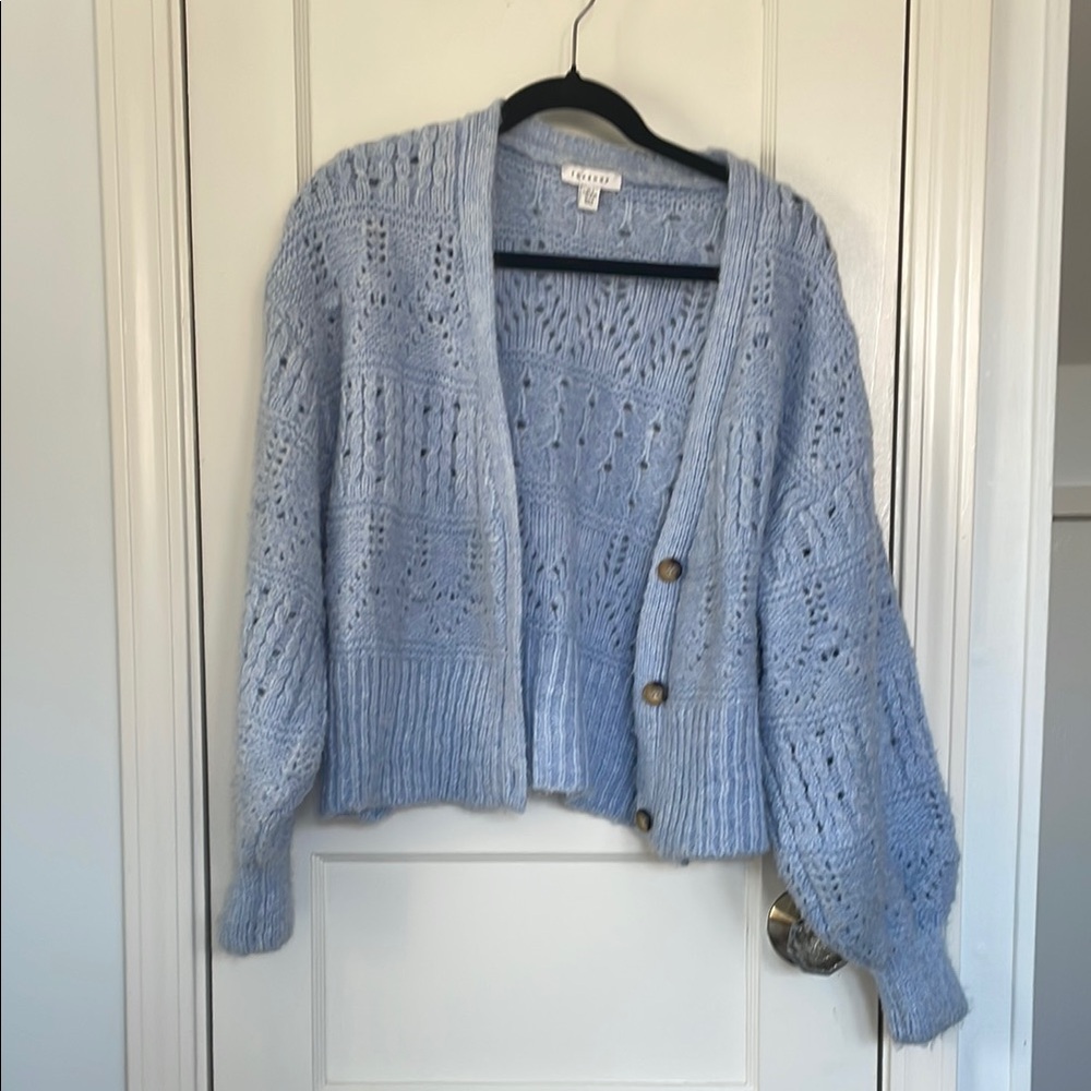Light Blue Cable Knit Cardigan